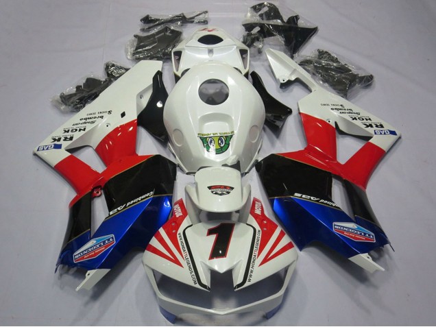 Carenados Moto Honda CBR600RR 2013-2023 - Blanco Rojo Azul Negro Número 1 Fabricantes