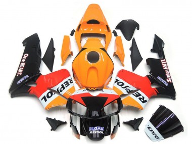 Carenados Moto Honda CBR600RR 2003-2004 - Naranja Blanco Rojo Negro Brillante One Heart Repsol Fabricantes