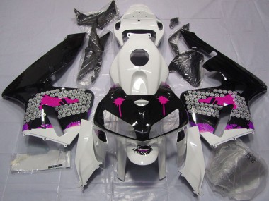 Carenados Moto Honda CBR600RR 2005-2006 - Rosa Splatter on Negro Brillante Fabricantes