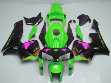 Carenados Moto Honda CBR600RR 2005-2006 - Rosa Splatter on Verde Fabricantes