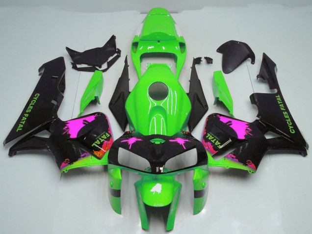 Carenados Moto Honda CBR600RR 2005-2006 - Rosa Splatter on Verde Fabricantes
