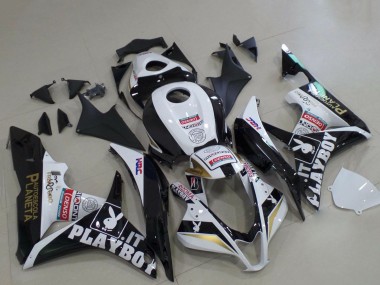Carenados Moto Honda CBR600RR 2007-2008 - Blanco Oro Negro Brillante PlayBoy Fabricantes