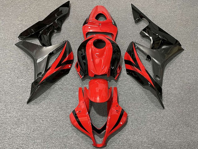 Carenados Moto Honda CBR600RR 2007-2008 - Gris Rojo Negro Brillante OEM Estilo Fabricantes