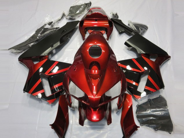 Carenados Moto Honda CBR600RR 2005-2006 - Rojo Negro Brillante Diseño Fabricantes
