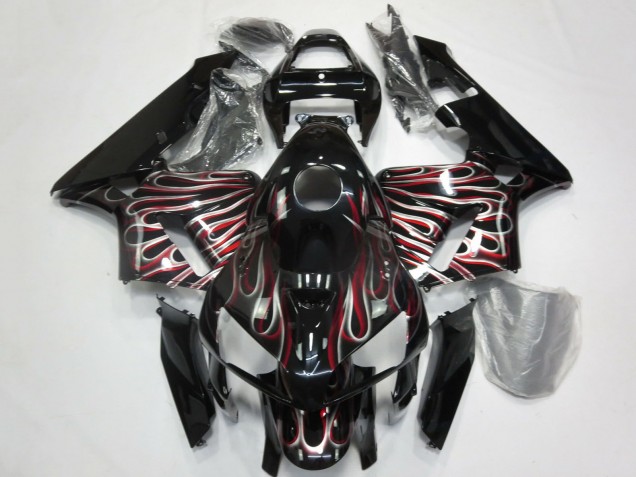 Carenados Moto Honda CBR600RR 2005-2006 - Negro Brillante Plata Rojo Llama Fabricantes