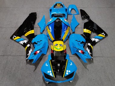 Carenados Moto Honda CBR600RR 2013-2023 - Azul Amarillo Negro Brillante Tiburón Fabricantes