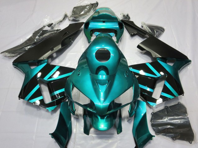 Carenados Moto Honda CBR600RR 2005-2006 - Azul Verdoso Negro Brillante Diseño Fabricantes
