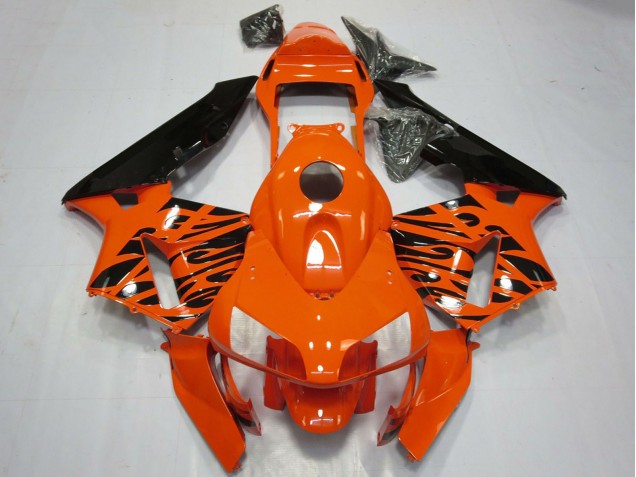 Carenados Moto Honda CBR600RR 2003-2004 - Naranja Negro Brillante Tribal Fabricantes
