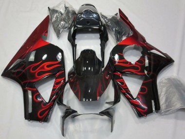 Carenados Moto Honda CBR954RR 2002-2003 - Negro Brillante Rojo Llama Fabricantes