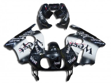 Carenados Moto Honda CBR250RR 1990-1998 - Negro Brillante Blanco West Fabricantes