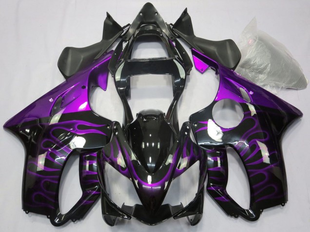 Carenados Moto Honda CBR600 F4i 2001-2003 - Negro Brillante Púrpura Llama Fabricantes
