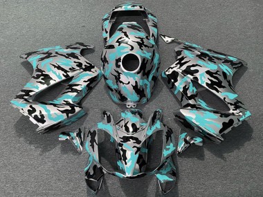 Carenados Moto Honda VFR 800 2002-2013 - Azul Verdoso Camouflage Fabricantes