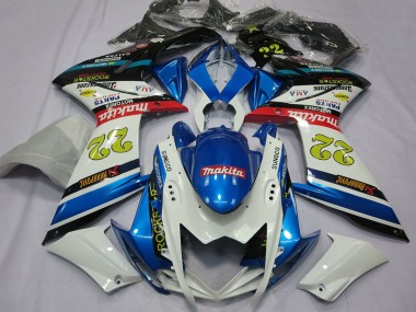 Carenados Moto Suzuki GSXR 1000 2007-2008 - Blanco Azul Rojo Negro Motul 22 Fabricantes