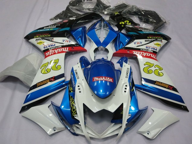 Carenados Moto Suzuki GSXR 1000 2007-2008 - Blanco Azul Rojo Negro Motul 22 Fabricantes