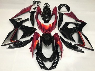 Carenado Moto Suzuki GSXR 1000 2009-2016 - Negro Brillante Rojo Fabricantes