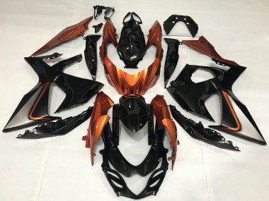 Carenados Moto Suzuki GSXR 1000 2009-2016 - Negro Brillante Shiny Naranja Fabricantes