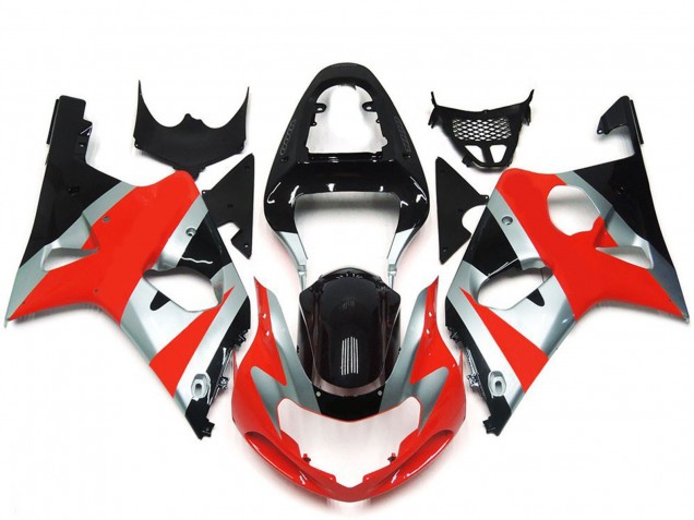 Carenados Moto Suzuki GSXR 1000 2000-2002 - Plata Rojo Negro Brillante OEM Estilo Fabricantes