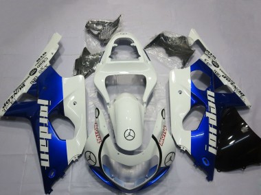 Carenados Moto Suzuki GSXR 1000 2000-2002 - Blanco Azul Jordan Fabricantes