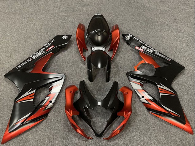 Carenados Moto Suzuki GSXR 1000 2005-2006 - Negro Mate Naranja Fabricantes