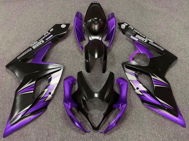 Carenado Moto Suzuki GSXR 1000 2005-2006 - Negro Mate Púrpura Fabricantes
