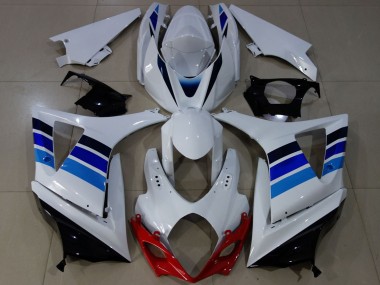 Carenados Moto Suzuki GSXR 1000 2007-2008 - Blanco Azul OEM Estilo Fabricantes