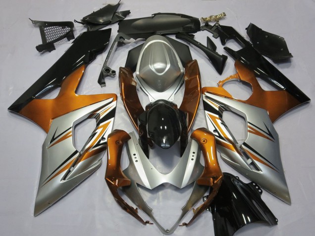 Carenados Moto Suzuki GSXR 1000 2005-2006 - Naranja Plata Negro Brillante Fabricantes