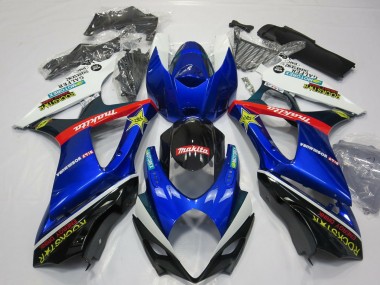 Carenado Moto Suzuki GSXR 1000 2007-2008 - Blanco Azul Rojo Negro Rockstar Fabricantes