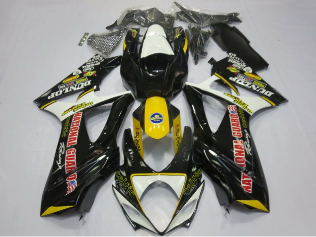 Carenados Moto Suzuki GSXR 1000 2007-2008 - Blanco Amarillo Rojo Negro Dunlop Fabricantes