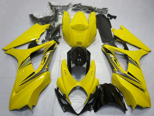 Carenados Moto Suzuki GSXR 1000 2007-2008 - Amarillo Negro Brillante OEM Estilo Fabricantes