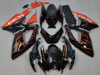 Carenados Moto Suzuki GSXR 600 / GSXR 750 2006-2007 - Negro Brillante Naranja Bacardi Fabricantes
