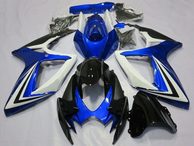 Carenados Moto Suzuki GSXR 600 / GSXR 750 2006-2007 - Blanco Azul Negro Brillante Raya Fabricantes