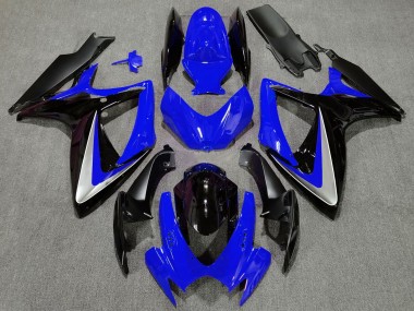 Carenado Moto Suzuki GSXR 600 / GSXR 750 2006-2007 - Azul Plata Negro Brillante OEM Estilo Fabricantes