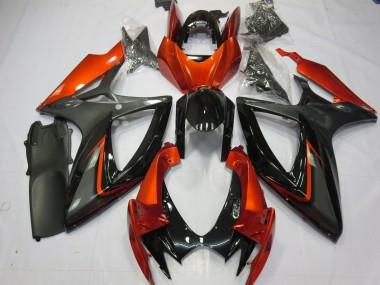 Carenados Moto Suzuki GSXR 600 / GSXR 750 2006-2007 - Burnt Naranja Gris Negro Brillante Fabricantes