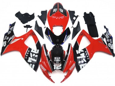 Carenados Moto Suzuki GSXR 600 / GSXR 750 2006-2007 - Rojo Negro Brillante Blanco Fabricantes