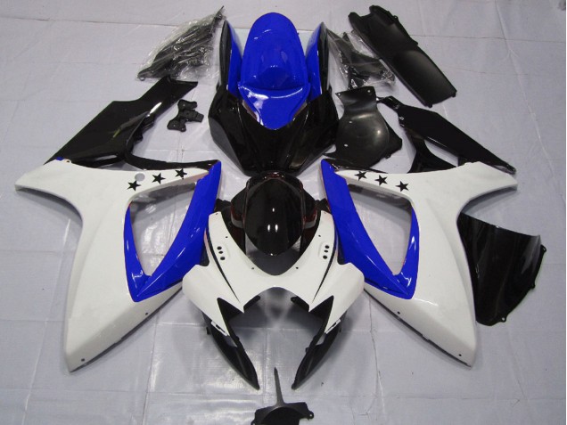 Carenados Moto Suzuki GSXR 600 / GSXR 750 2006-2007 - Blanco Azul Negro Brillante Estrella Fabricantes