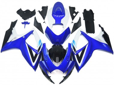 Kits Carenado Moto Suzuki GSXR 600 / GSXR 750 2006-2007 - Blanco Azul Negro Brillante OEM Estilo Fabricantes