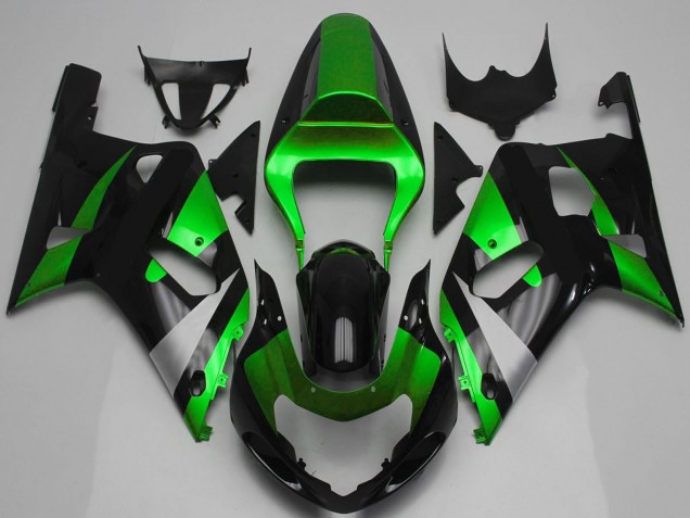 Carenado Moto Suzuki GSXR 600 / GSXR 750 2001-2003 - Verde Plata Negro Brillante Fabricantes