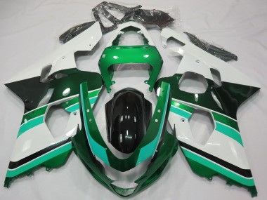 Carenados Moto Suzuki GSXR 600 / GSXR 750 2004-2005 - Verde Brillante Verde Blanco Fabricantes