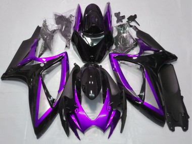 Carenados Moto Suzuki GSXR 600 / GSXR 750 2006-2007 - Púrpura Negro Brillante Negro Mate Fabricantes