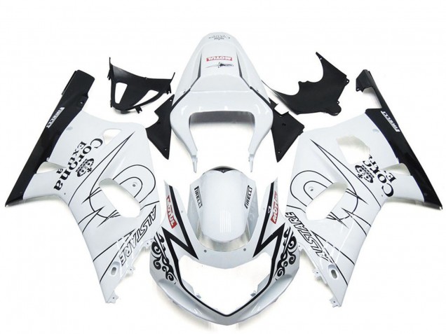 Carenado Moto Suzuki GSXR 600 / GSXR 750 2001-2003 - Blanco Negro Corona Alstare Fabricantes