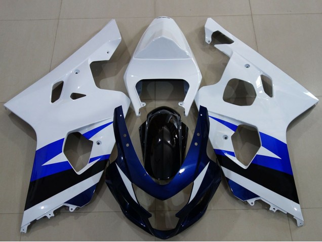 Carenado Moto Suzuki GSXR 600 / GSXR 750 2004-2005 - Blanco Azul Negro Brillante Fabricantes
