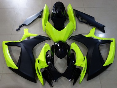 Carenados Moto Suzuki GSXR 600 / GSXR 750 2006-2007 - Neon Amarillo Negro Brillante Negro Mate Fabricantes