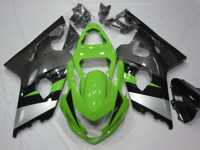 Carenado Moto Suzuki GSXR 600 / GSXR 750 2004-2005 - Verde Plata Negro Brillante Fabricantes