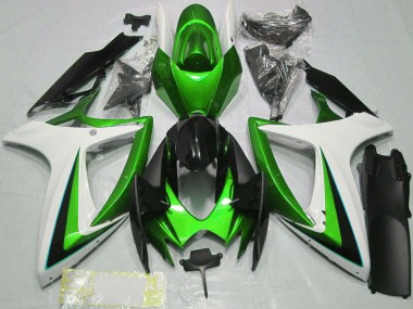 Carenados Moto Suzuki GSXR 600 / GSXR 750 2006-2007 - Verde Blanco Negro Brillante Fabricantes