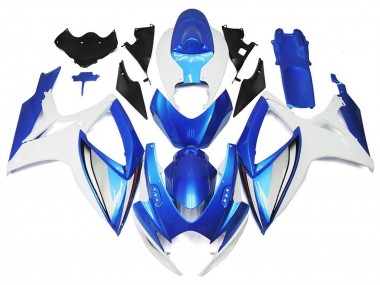 Carenados Moto Suzuki GSXR 600 / GSXR 750 2006-2007 - Blanco Azul OEM Estilo Fabricantes
