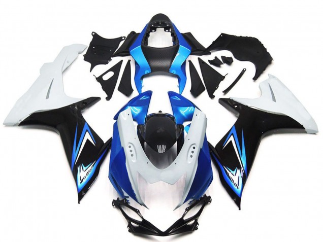Carenados Moto Suzuki GSXR 600 / GSXR 750 2011-2024 - Blanco Azul Claro Negro Brillante Fabricantes