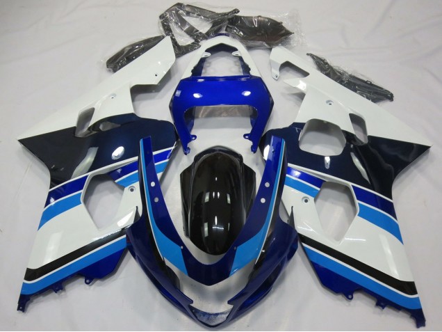 Carenados Moto Suzuki GSXR 600 / GSXR 750 2004-2005 - Blanco Azul Negro Brillante Fabricantes
