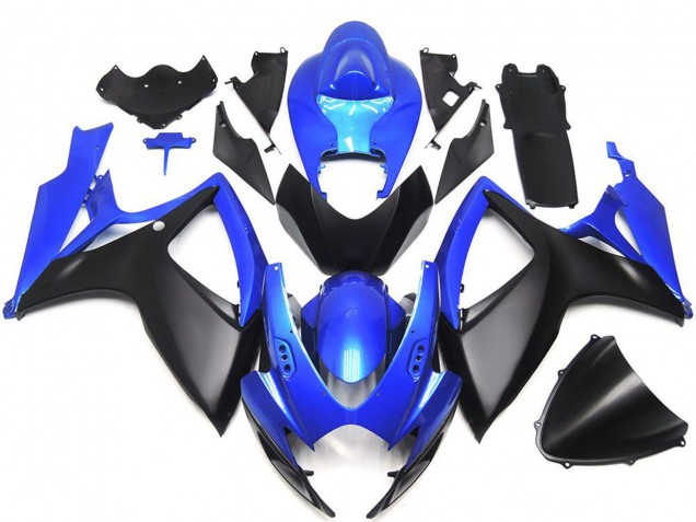 Carenados Moto Suzuki GSXR 600 / GSXR 750 2006-2007 - Azul Negro Mate OEM Estilo Fabricantes