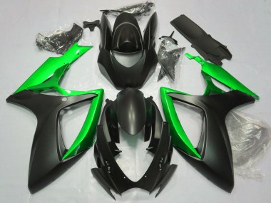 Carenados Moto Suzuki GSXR 600 / GSXR 750 2006-2007 - Negro Mate Verde Fabricantes