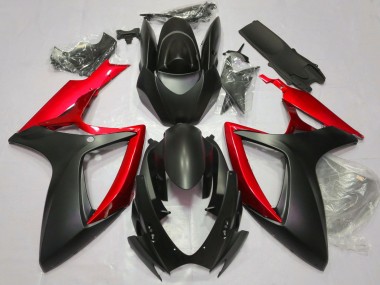Carenados Moto Suzuki GSXR 600 / GSXR 750 2006-2007 - Negro Mate Rojo Fabricantes